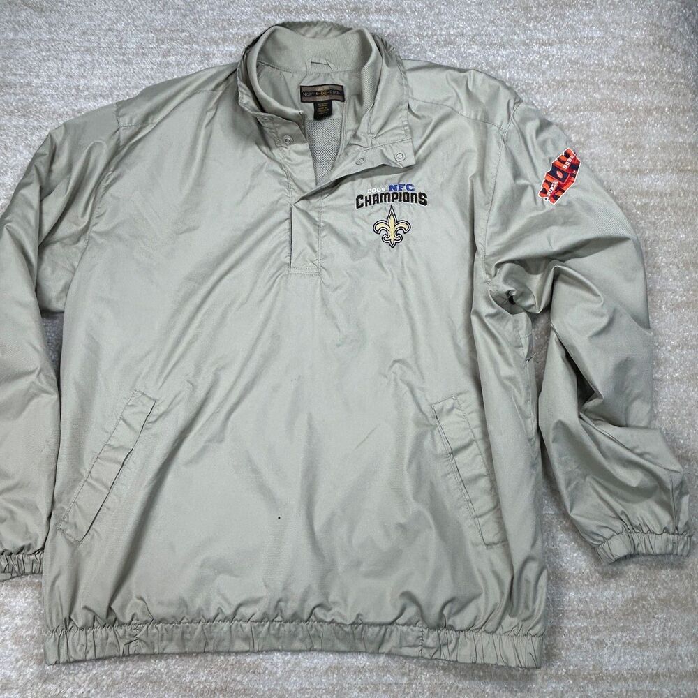 North End Pullover Mens XL 2009 NFC Champions NOLA Saints Jacket Embroidered